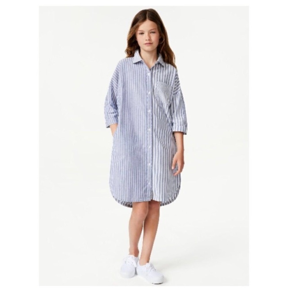 NWT Free Assembly Girls Oversized Shirt Dress Size 7/8